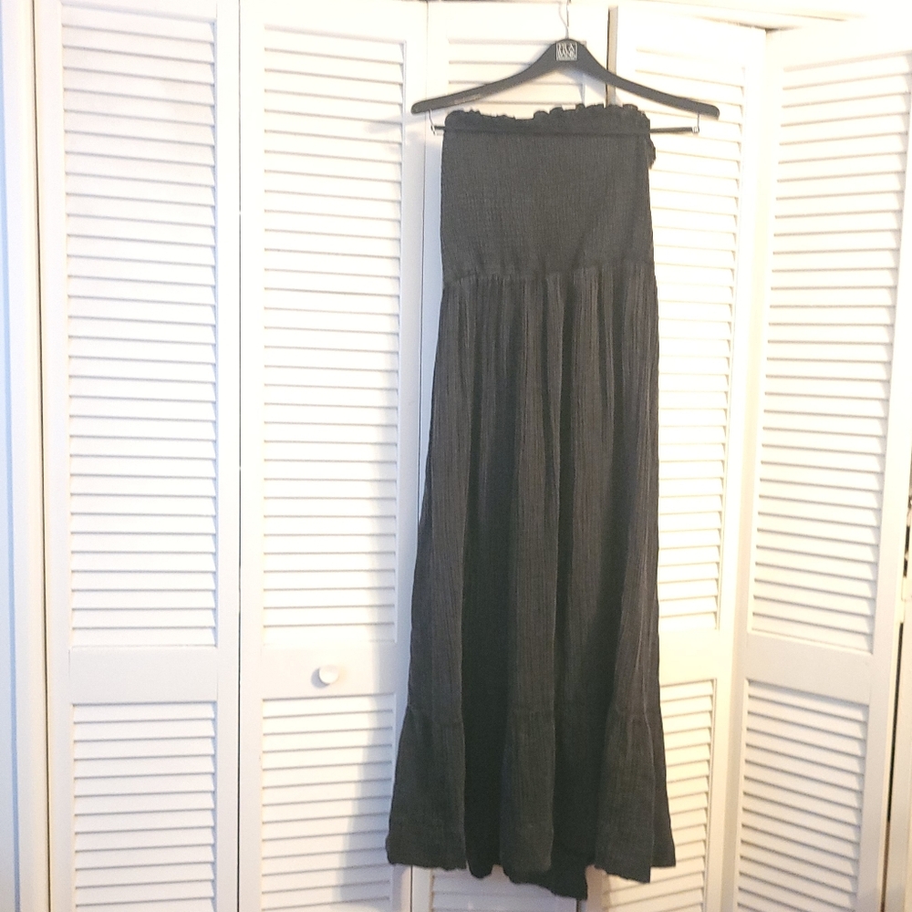 By Anthropologie Strapless Gauze Maxi Dress Size L